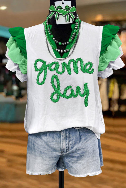 Classic Gameday Letter Flying Sleeve Blouse