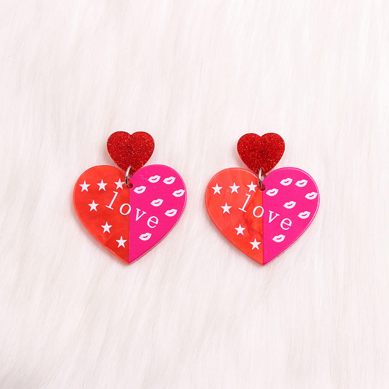 Valentine's Day Heart Simple Earrings