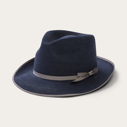 STRATOLINER HEMP FEDORA -NAVY [BUY 2 FREE SHIPPING & BOX PACKING]