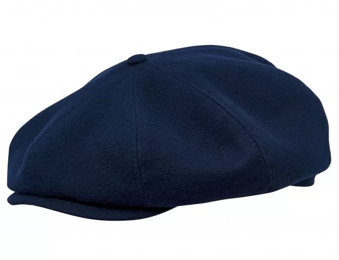 PEAKED CAPS Genuine Scottish Harris Tweed 8 Panels Man Cap Navy