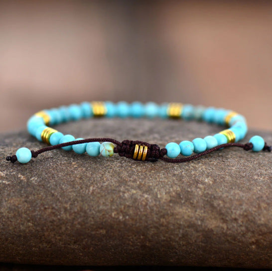 Unisex Turquoise Bead Friendship Bracelet Yoga Bracelet