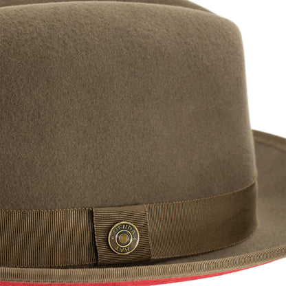 Classic Center-creased Fedora-King (Olive Green)