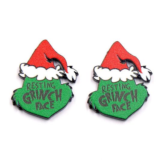 Christmas Grinch Simple Earrings