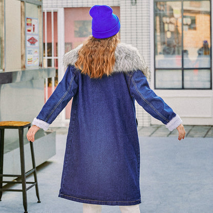 Women's Mid-length Denim Cotton Coat