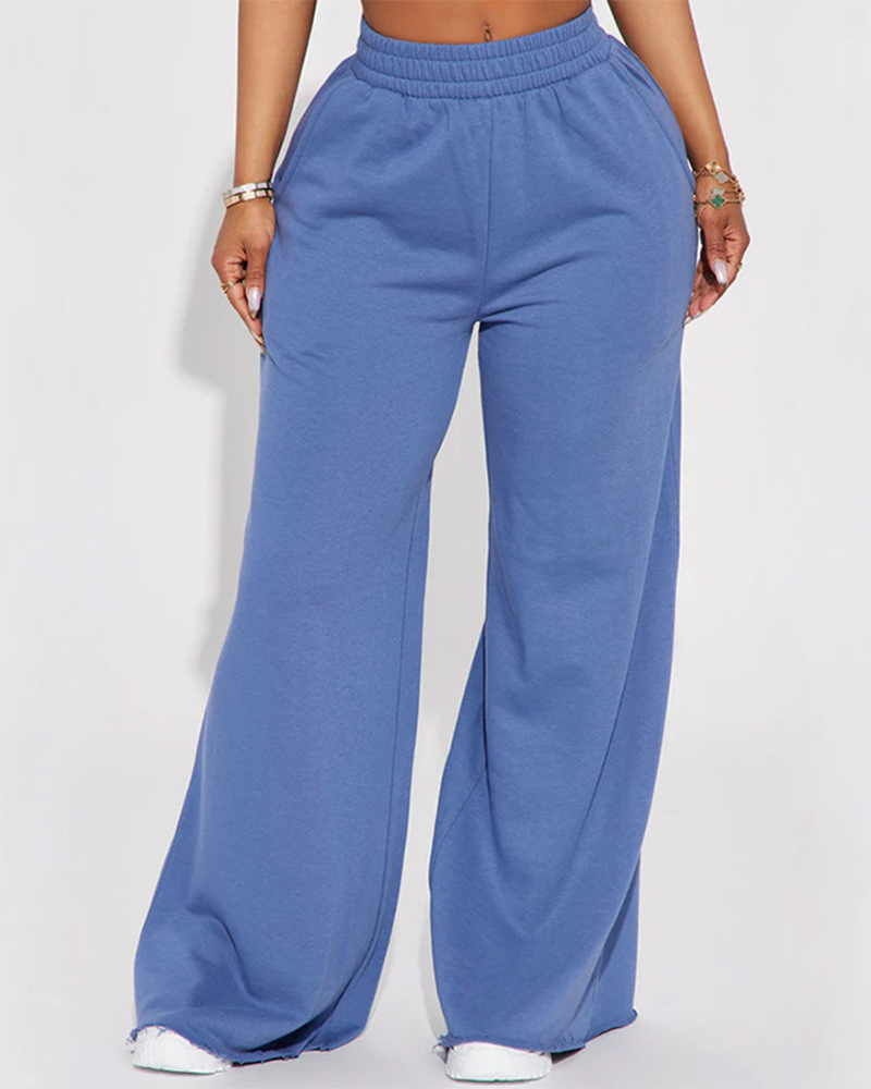 Elastic Waist High-Waisted Loose Trousers