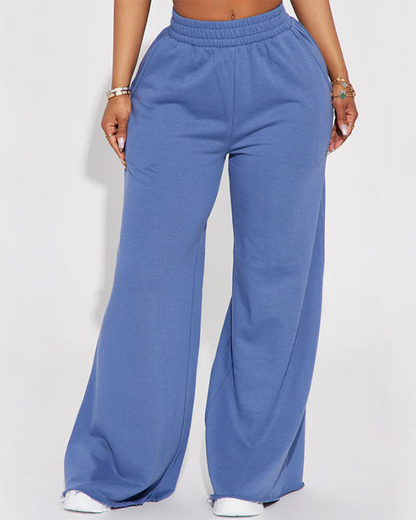 Elastic Waist High-Waisted Loose Trousers