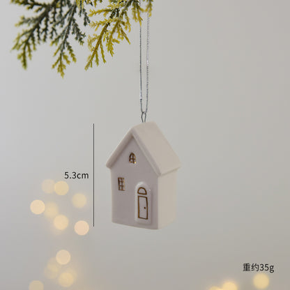 Christmas Ceramic House Mini Pendant