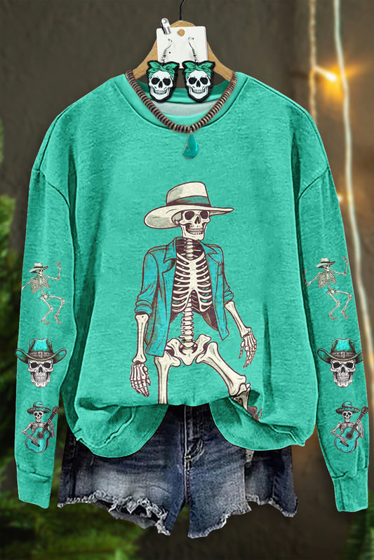 Halloween Western Skeleton Sweatshirt