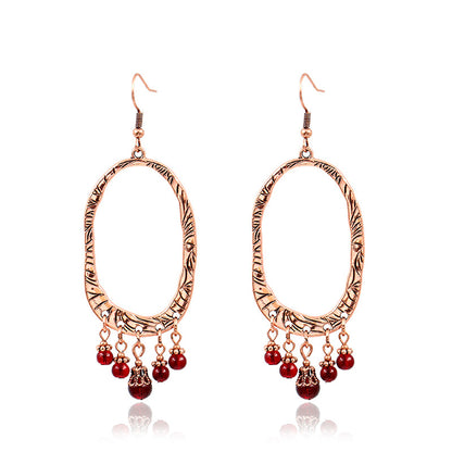 Women's Bohemian Garnet Earrings