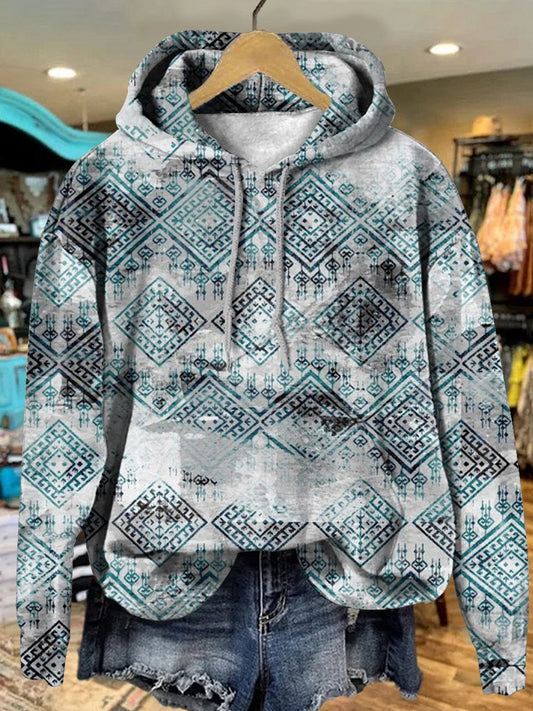 Retro Aztec Pattern Art Print Casual Hoodie Sweatshirt