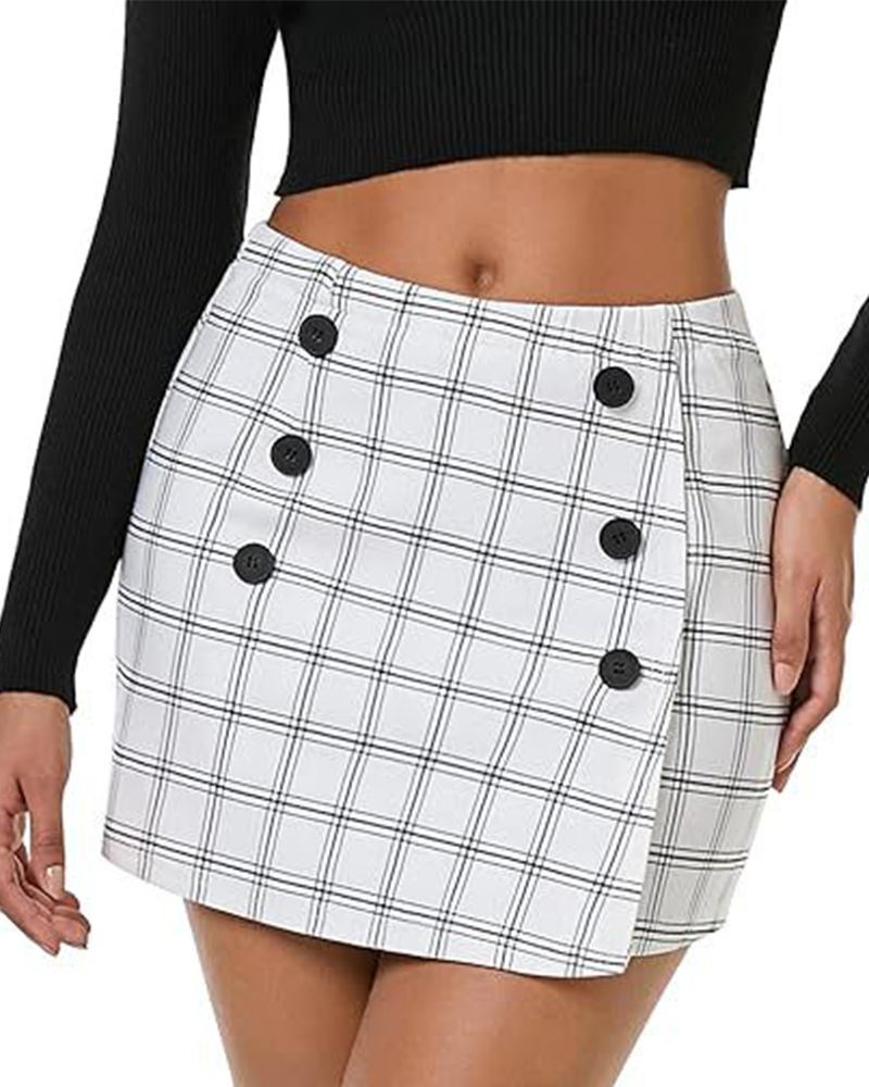 Coarse Tweed Mini Skirt