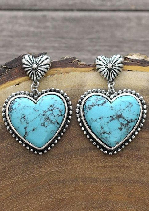 Heart Turquoise Stud Earrings