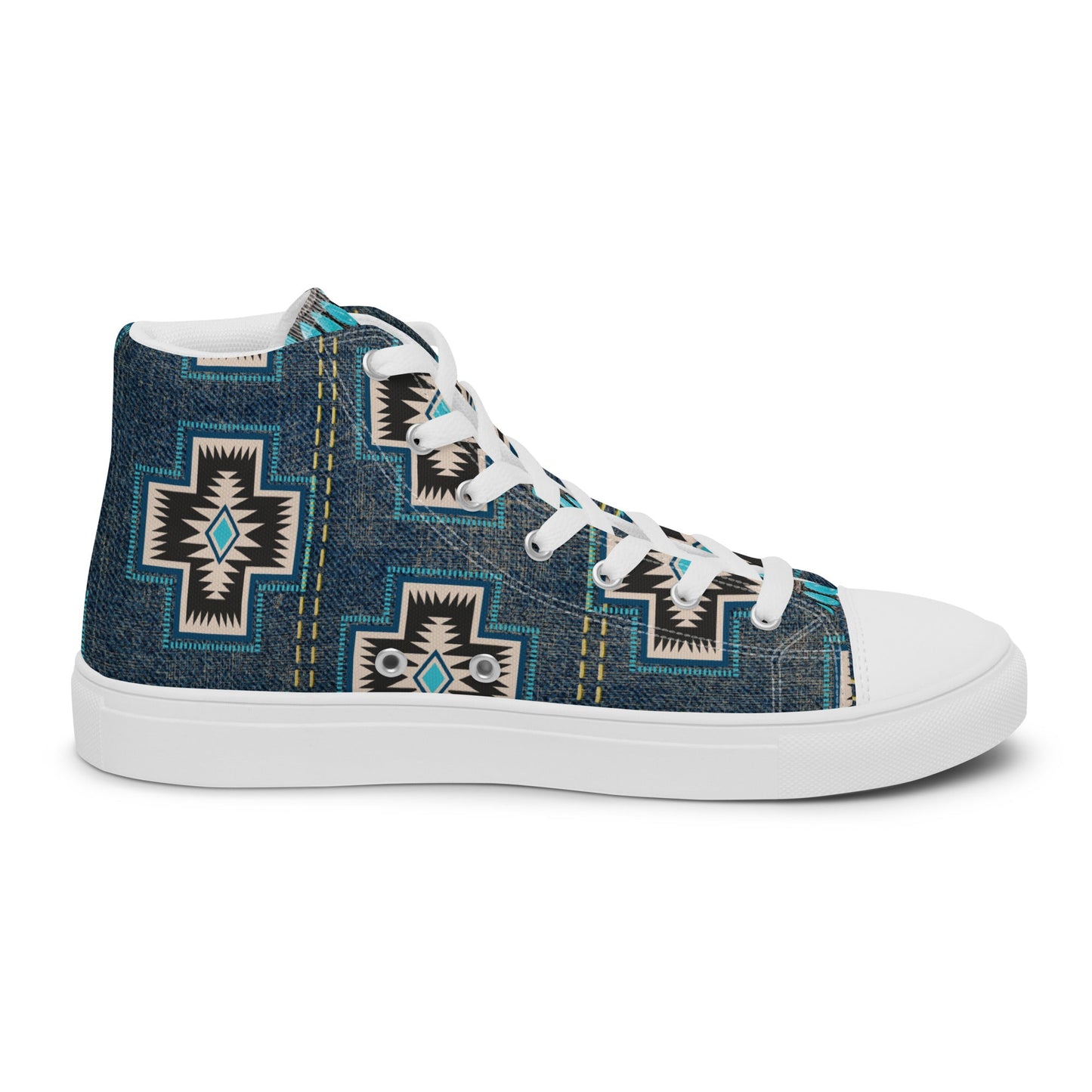 Aztec Cross Women__ high top canvas shoes