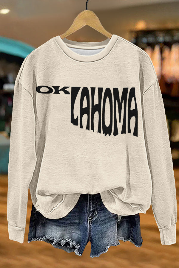 Unique Gameday Oklahoma Print Sweatshirt