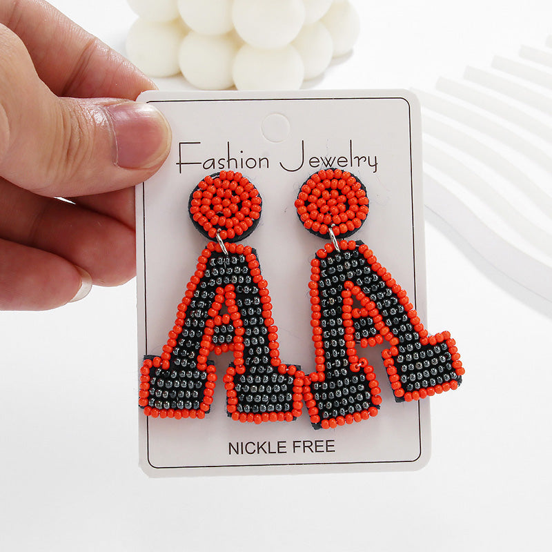 Gameday Beads Letter Earrings