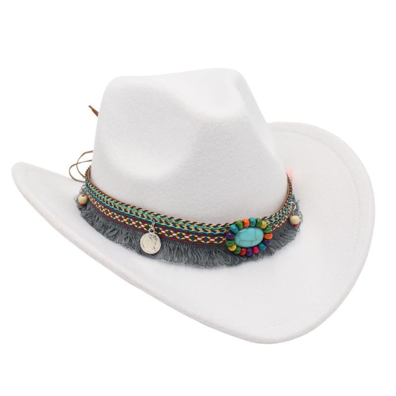 Unisex Fall Vintage Western Cowboy Woolen Sun Protection Wide Brim Hat