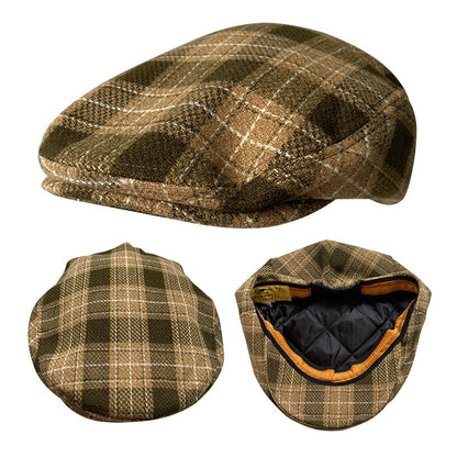 THE PEAKED Marl Flat Hat Oxford-Harris Tweed