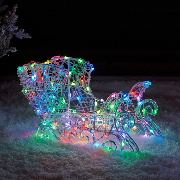 Smart Control Lighting Reindeer and Sleigh Christmas Decoration- Solar energy storage function