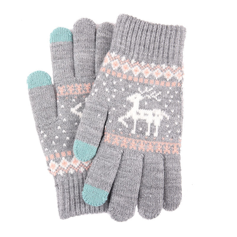 Christmas Deer Warm Thick Gloves