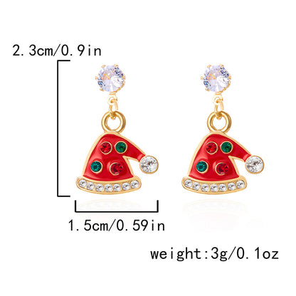 Sparkling Colourful Christmas Tree Earrings