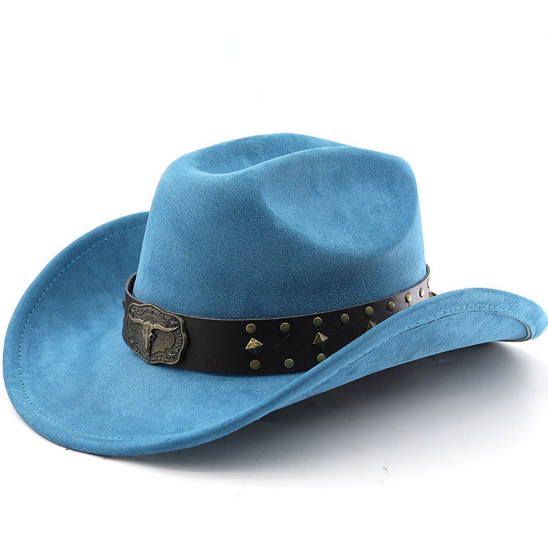 Men's Vintage Western Cowboy Hat Knight Woolen British Felt Hat