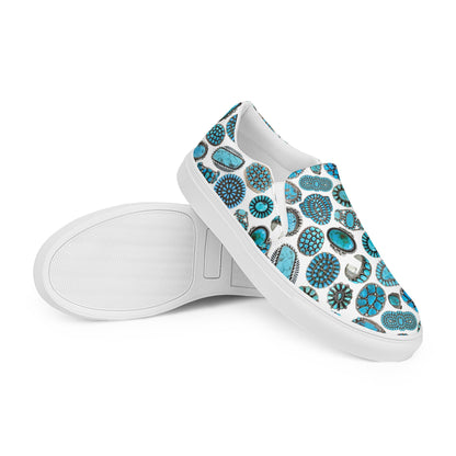 Turquoise Crazy Women’s Slip-on Canvas Shoes