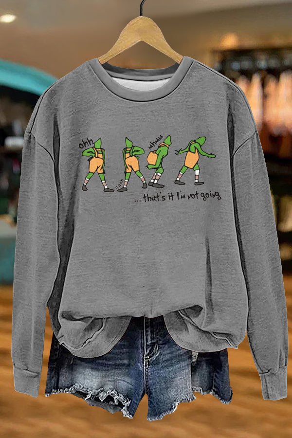 Funny Christmas Grinch Print Sweatshirt