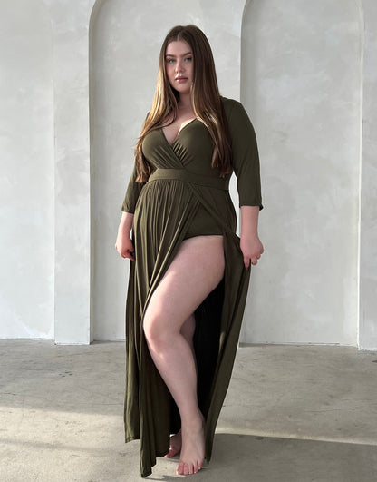 Plus Size Sultry Double Slit Dress