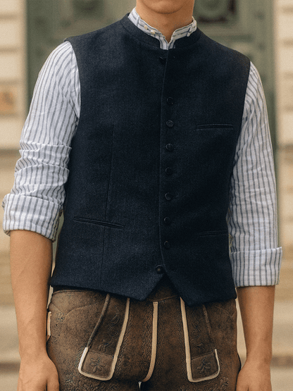 Men's Classic Herringbone Pattern Versatile Slim Fit Vest