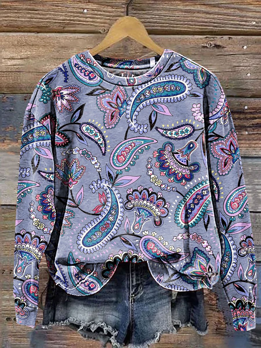 Paisley Pattern Art Print Casual Sweatshirt