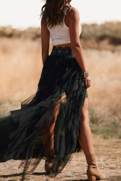 Rock Black Tulle Maxi Skirt