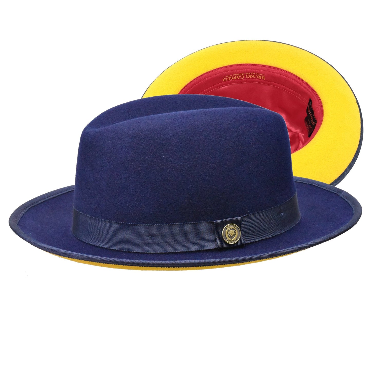 4 COLORS -Bruno Capelo Princeton Gold Bottom Center Dent Wool Fedora