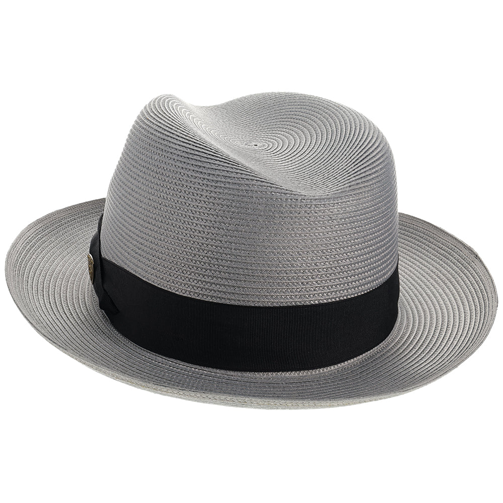 Classic Blue Straw Fedora Hat