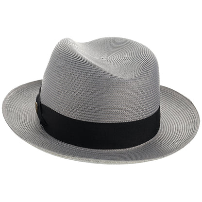 Classic Blue Straw Fedora Hat