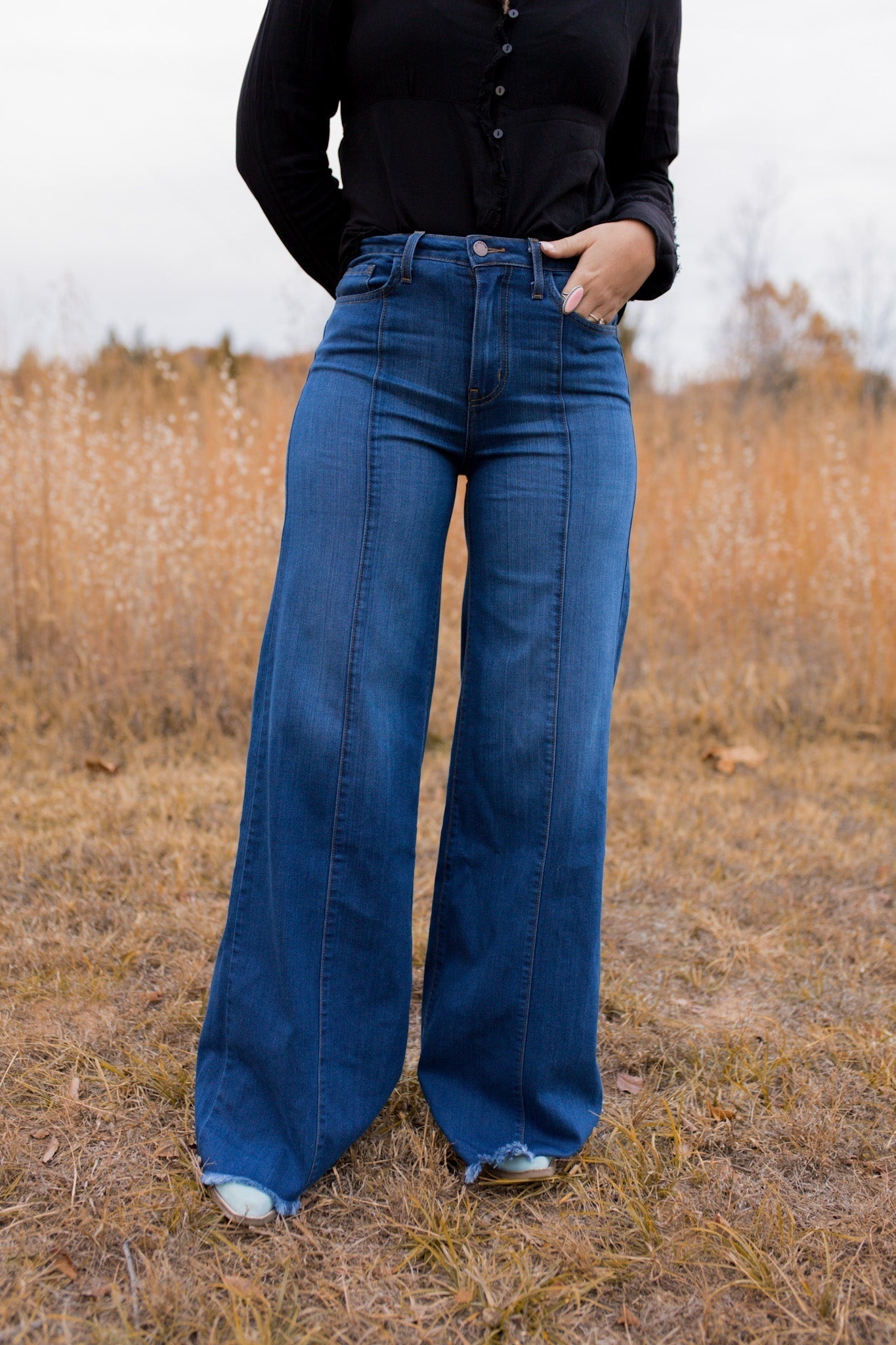 High Waist Vintage Flare Wide Leg Jeans