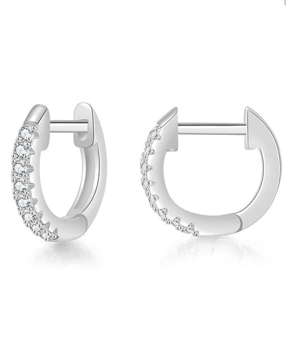 Simple Circle Micro-Paved Single Row Zircon Earrings