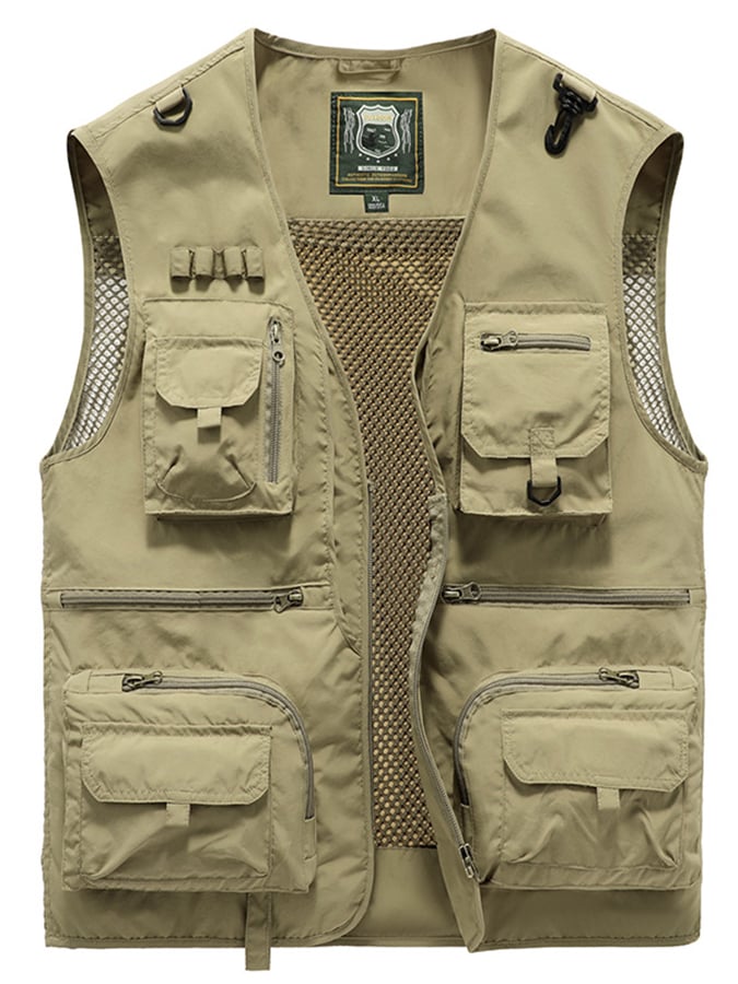 Men's Thin Outdoor Fishing Photography Multi-Pocket Cargo Vest