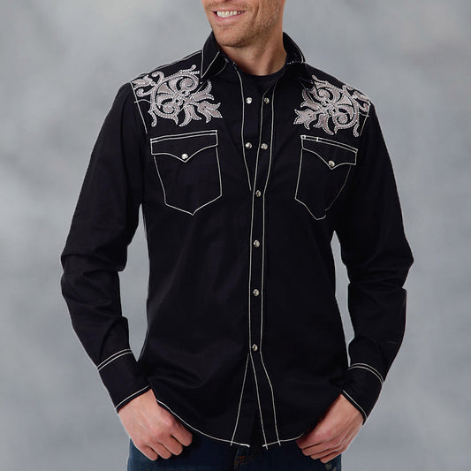 Men's fashion casual retro western style  shirt