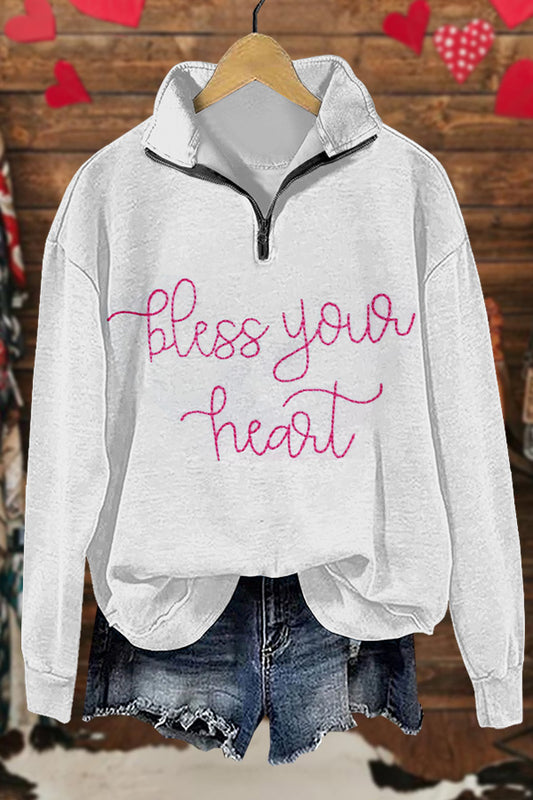 Cute Christmas Bless Print Sweatshirt