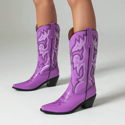 Western Retro Embroidered Boots