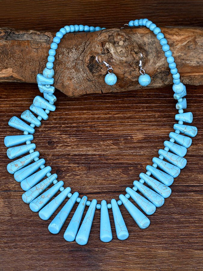 Vintage Turquoise Necklace + Earrings