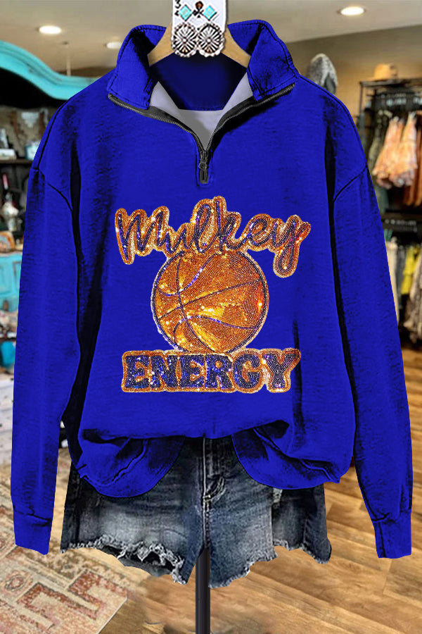 Classic Contrast Basketball Sweatshirt