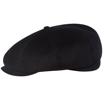 SHELBY Cotton Corduroy 8 Panels PEAKED  Cap Black