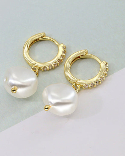 Irregular Pearl Vintage Earrings