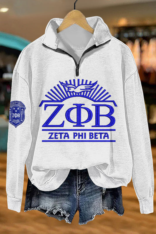 Unique Zeta Phi Beta Print Sweatshirt