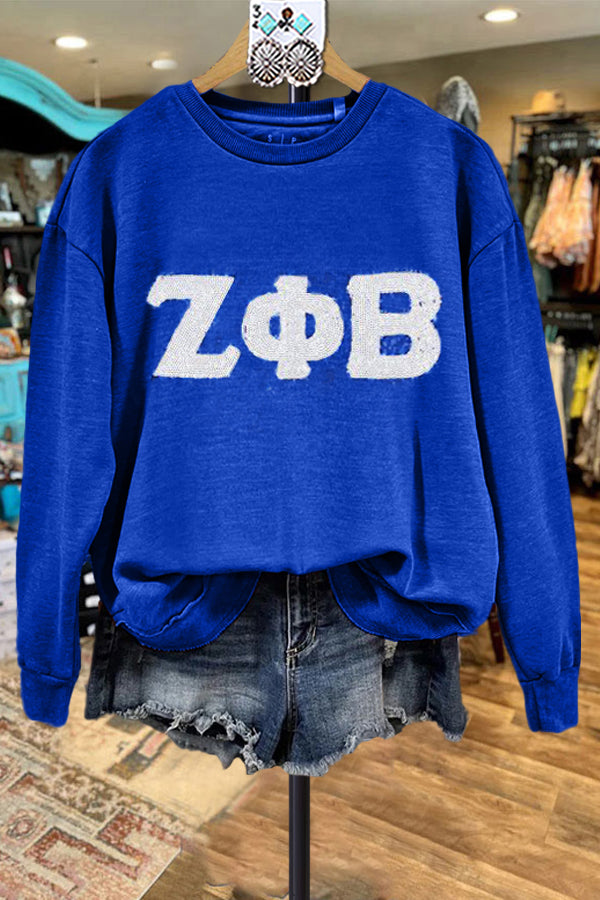 Elegant Contrasting Color Zeta Phi Beta Sweatshirt