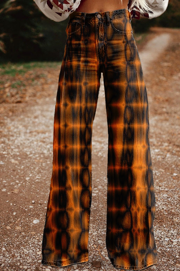 Tie Dye High Waisted Wide Leg Pants