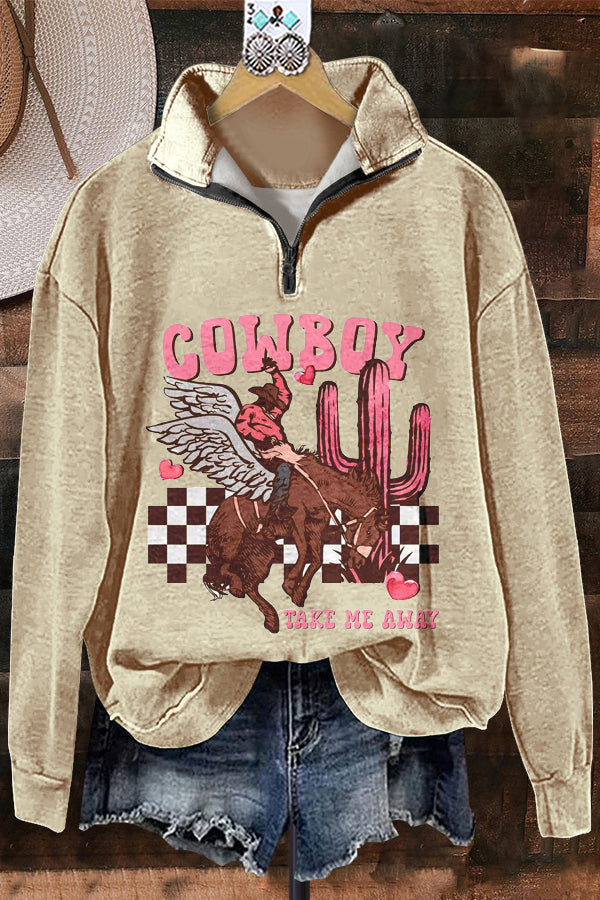 Classic Western Contrast Sweatshirt