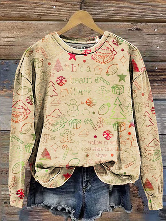 Christmas Pattern Art Print Casual Sweatshirt