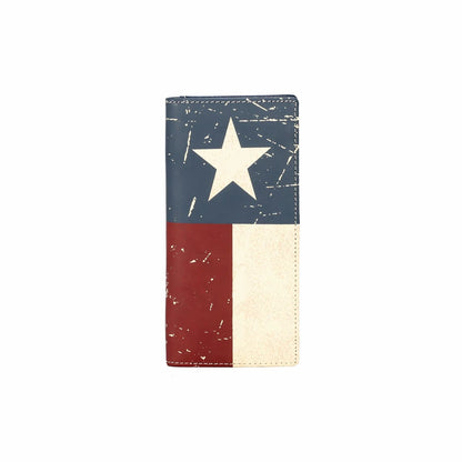 Montana West Texas Flag Design Genuine Leather Men's Wallet